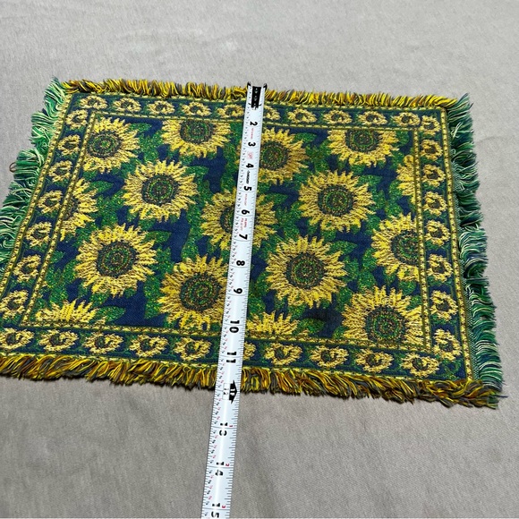 woven placemats set of 4 Sunflower Bohemian Design with Tassel - Picture 4 of 5